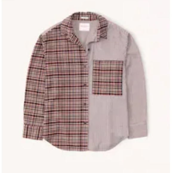 Abercrombie Oversized Color Block Flannel Shirt - Picture 2 of 4